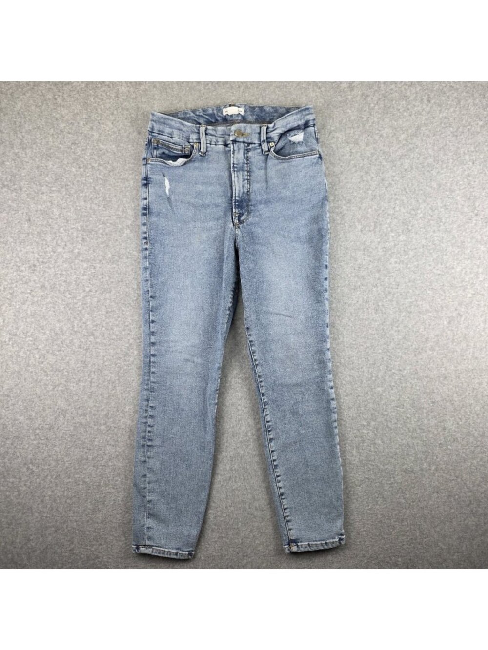 Good American Jeans Womens 10/30 Good Waist Skinny Crop Light Wash High Rise